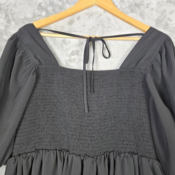 Arula Babydoll Dress Smocked Back Square Neck Puff Sleeve Whimsigoth Size A (1X) - Picture 3 of 13